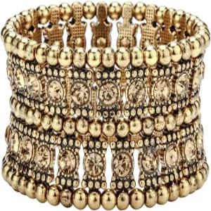 xc 여성 볼룸 라인스톤 스트레치 커프 팔찌 핏 손목 둘레 6.5인치에서 7.8인치 - 리드 앤 니클 프리