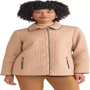 존스 뉴욕 여성용 퀼트 스냅 프론트 재킷