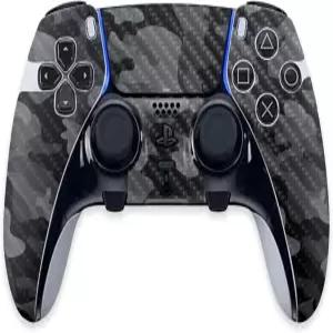 PS5 듀얼센스 엣지 컨트롤러와 호환되는 마이티스킨 탄소 섬유 스킨 블랙 카모 보호 내구성 있는 질감의