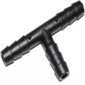 우드즈돈 25개 나일론 티 진공 커넥터 3/16 x 인치 철조망 모든 면에 검은색 튜빙 호스 플라스틱 T 조이너