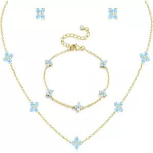 오라지오 여성용 고급 실버 골드 주얼리 세트 트렌디한 14K 도금 CZ 플라워 펜던트 초커 목걸이 여성