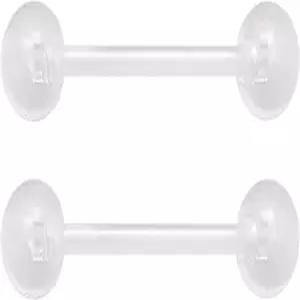 여성용 SREFGAS 클리어 바벨 피어싱 세트 16G 아크릴 혀 키트 긴 플라스틱 니플 링 바 저자극성 배꼽