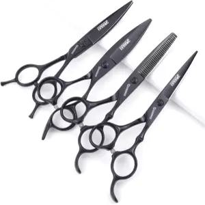 SHARONDS 미용 가위 키트 5.5/6/6.5인치 스테인리스 스틸 헤어 커팅 세트 얇은 전문 바버 살롱 남성용 홈