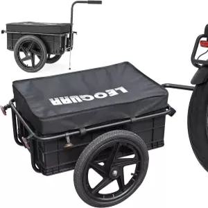 레오구아르 자전거 화물 트레일러 핸들 카트 유니버설 히치 퀵 릴리즈 휠 2개 컴팩트 수납 내후성 원단