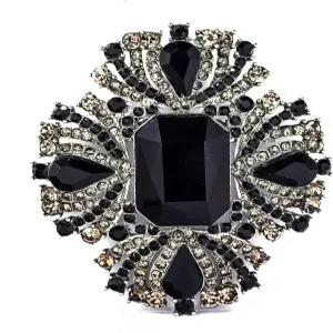 요쿠콜 빈티지 오스트리아 크리스탈 라인스톤 플라워 모양의 브로치 핀 여성용 스웨터 코트 드레스