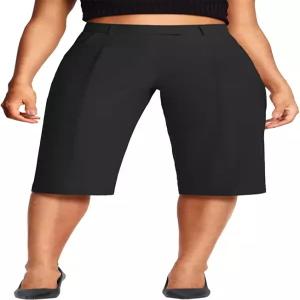 ISEEGZ 18인치 여성용 카프리 팬츠 여유로운 핏 드레시 소매가 달린 비즈니스 캐주얼 작업 바지