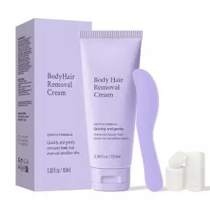 여성용 프리오어 페이셜 제모 크림 주걱 어플리케이터가 포함된 바디 다리 팔 겨드랑이 및 비키니 라인용