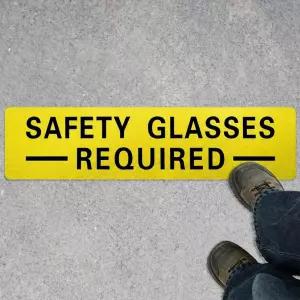 페이피야 안전 안경 필요 바닥 표지판 6x24인치 PPE 눈 보호 스티커 창고 공장 작업장용 미끄럼 방지 접착