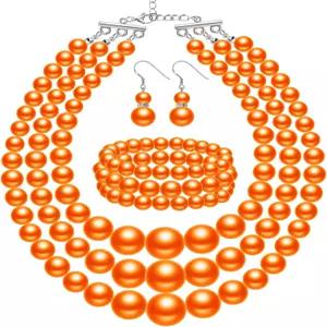 하이샌디 1920년대 여성 의상용 진주 목걸이 파티 결혼 선물용 가짜 팔찌 귀걸이