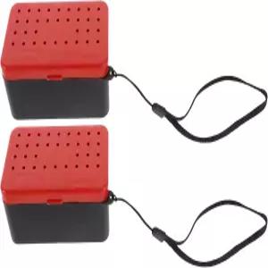 JOINPAYA 손잡이 낚시 바닷물 저장소 이중층 미끼 위한 방지 담수 용기가 상자 및 통기성 있는 누수 벌레