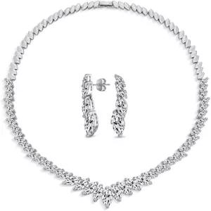 브라이덜 주얼리 세트 아트 데코 빈티지 에스테이트 스타일 큐빅 지르코니아 마르퀴즈 눈물방울 AAA CZ