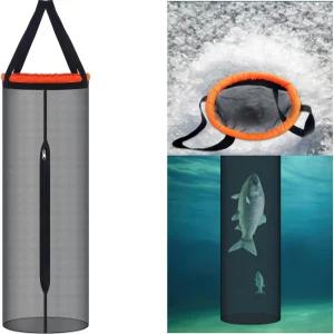 잡은 물고기를 홀더를 물고기 라이브 위한 나일론 그물 대형 양동이 낚시 낚시용 33인치 부유식 접이식