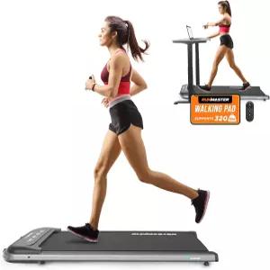 가정과 사무실을 위한 런마스터 언더 데스크 러닝머신 320파운드 무게 조용하고 효율적인 보행 패드 4개의