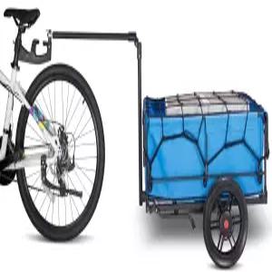 TMZ 자전거 트레일러 110파운드 적재 용량의 화물 11.4인치 에어리스 타이어 유니버설 커플러 각도 조절식