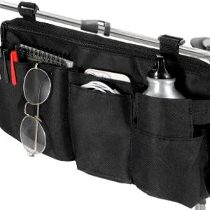 휠체어 사이드 백 팔걸이 액세서리 보관 파우치 전동 워커 롤레이터 스쿠터용 오버사이즈 지퍼 풀 옆에 걸