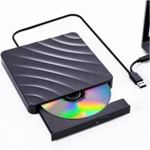 노트북용 QDSYLQ 외장 CD/DVD 드라이브 - 노트북 USB 3.0 +/-RW ROM용 CD 버너 DVD 플레이어 PC/Mac용 광학