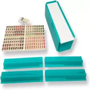 레디 커버 루시트 마작 프리미엄 세트 타일 홀더 및 보관용 아크릴 상자 포함터키 흰색 포함