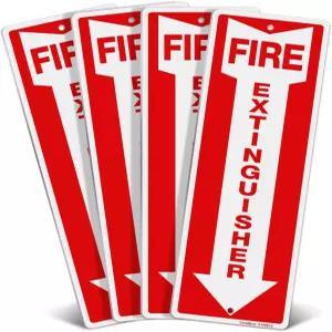 GicknKeuz 소화기 표지판 12 x4 .040 녹슬지 않은 무거운 알루미늄 반사 내후성 및 변색 방지 사전