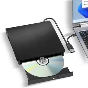 외장 CD/DVD 드라이브 USB 3.0 및 Type-C 디스크 리더 라이터 CD ROM +/-RW 플레이어 노트북 데스크탑 PC