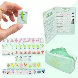 아메리칸 마작 세트 오션 코스트 배리어 아일랜드 타일 160 브로셔 및 자수 나일론 백 미들 메인 아름다운