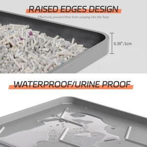 BULKNIU 가장자리가 방지 실리콘 수집 내부 소변 올라온 고양이 릿지 방수 배변 매트