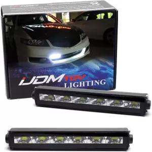 브래킷 배선이 있는 iJDMTOY 7인치 유니버설 핏 클리어 렌즈 제논 화이트 고출력 LED 주간 주행등봉(DRL)