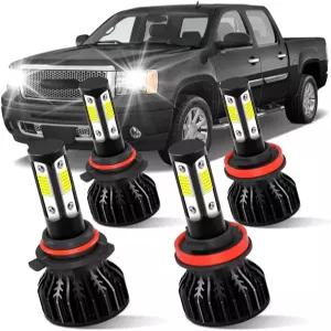 GMC 캐년 2015 2016 2017 2018 2019 2020 25000LM 화이트 100W 울트라 브라이트 9005/HB3/H10 하이 빔+H11