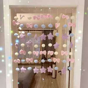 문 침대 장식 아이방 인테리어 모빌 리본 별 행잉 소품