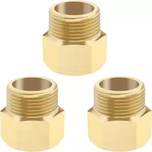 ECSiNG 3Pcs 압력 세척기 커플링 M22x1.5 남성 대 M22x1.4 여성 어댑터 마감 커넥터 솔리드 황동 정원 도구