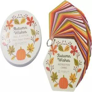 미주리 스타 가을 소원 필 앤 스티치 디자인 팩 지침이 포함된 25개의 사전 인쇄된 5인치 세탁 자수 시트