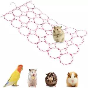 쥐새 앵무새를 위한 hhdatc 쥐와 작은 동물 등반 로프 그물 장난감 매달기 사다리 그네와 해먹 랜덤 색상