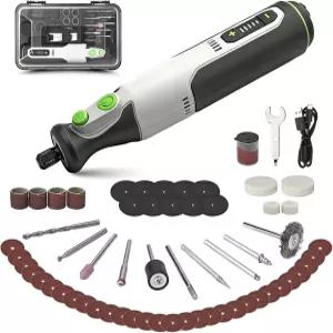 VCAN 액티브 무선 로터리 툴 키트 각인 펜 5 가변 속도 7.2V 강력한 800031000RPM 60개의 액세서리로 3D