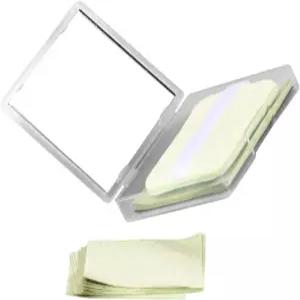 아츠플라이 녹차 페이스 오일 흡수 시트 세트 미러 콤팩트 지성 피부용 페이셜 컨트롤 페이퍼 2종 남녀용