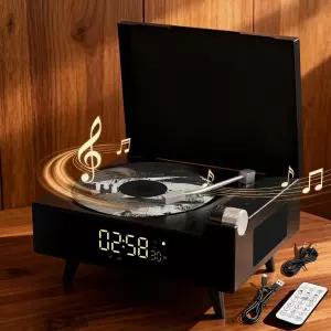 블루투스 및 스피커가 있는 가정용 데스크탑 휴대용 CD 플레이어 HiFi 스테레오 사운드 FM 라디오 시계