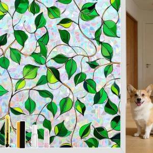 도녹스 윈도우 프라이버시 필름 개인정보 보호를 위한 장식용 무지개 정적 접착 틴트 홈 데코 욕실 도어