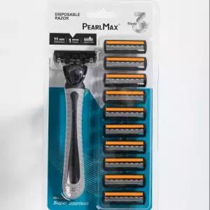 슬림 헤드와 비누 스트립으로 정밀 면도를 가능하게 하는 일회용 면도기 손잡이 1개와 카트리지 11개 면도