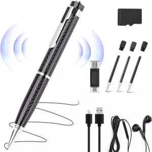 재생 기능이 있는 64GB 음성 녹음기 회의용 지능형 소음 감소 디지털 녹음 장치 강의 강좌 학생용 휴대용