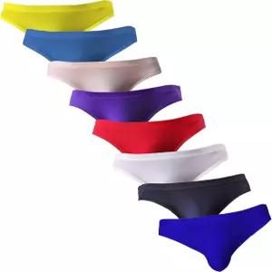 LSAMDIR 남성용 실키 비키니 속옷 브 로우 라이즈 팩