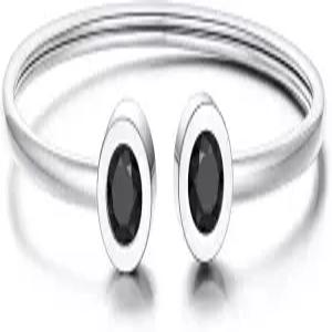 키스타일 스테인리스 스틸 여성용 탄생석 팔찌 1월 12월 생일 커프 핏 손목 6.7 7.6 14K 골드 도금 뱅글