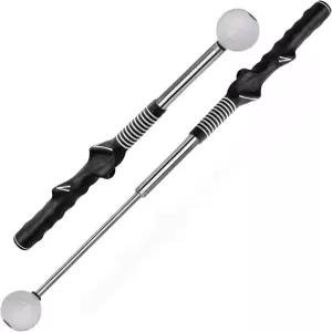 골프 텔레스코픽 클럽 접이식 스윙 트레이닝 보조 도구 클릭 사운드 스틱 트레이너 워밍업 그립 남성용