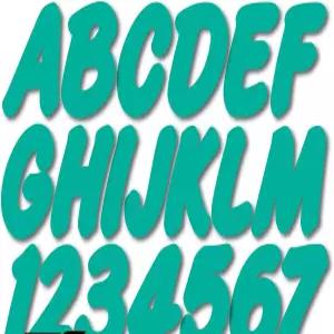 스티피 채찍원 씨 청록색 3인치 알파숫자 등록 번호 보트 및 개인용 수공예용 스티커 부착 가능