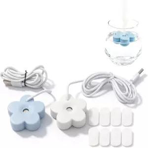 WGFOIP 작은 꽃 USB 크리에이티브 귀여운 원자화 미스트 메이커 휴대용 공기 화이트 블루