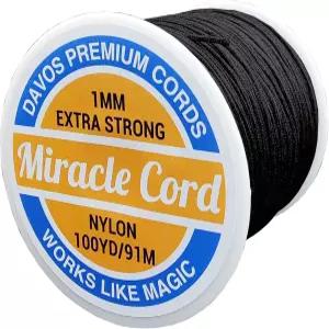 미라클 코드 1mm 나일론 다용도 초강력 땋은 실 주얼리 목걸이 팔찌 스트링 비딩 공예 코딩 아트 DIY 블랙