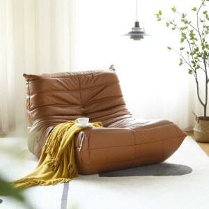 싱글 심플 안락의자 가죽 여자친구 빈티지 발판 디자이너 발코니 갈색 스툴 LC1