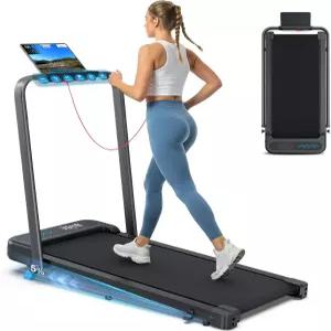 경사가 있는 접이식 러닝머신 핸들바가 320파운드 이상의 휴대용 홈 오피스용 언더 데스크 조깅 러닝을