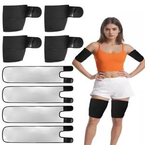 DAWZMR 8 PCS 허벅지 및 팔 랩 압박 체중 감량을 위한 햄스트링 브레이스 여성용 스웨트 밴드 슬림화