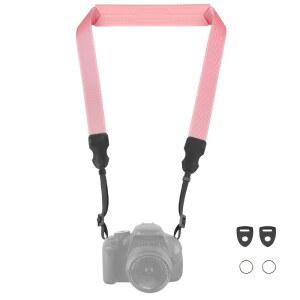 FIEIL 넥스트랩 실리콘 카메라 캐논 조절 나일론 패딩 스트랩 DSLR 니콘 가능한 미러리스 와이드 소니 피치 핑크 호환됩니다 어깨 5인치