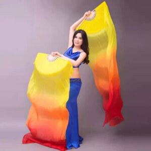 밸리댄스 부채 공연 클럽 무대용 발광 접이식 댄스 그라데이션 유치원 전통 1개 밸리