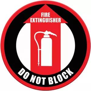 소화기는 바닥 데칼을 막지 않습니다 빨간색 검은색 미끄럼 방지 원형 모양 B 라이프스타일 표지판 스티커
