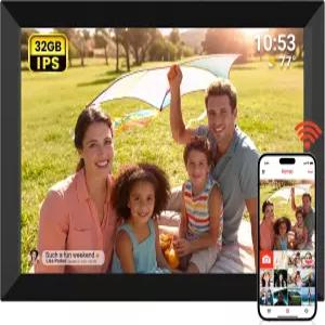 FRAMEO 10.1인치 32GB 디지털 액자 IPS LCD 터치 스크린 어디서나 Framo를 통해 사진과 동영상을 공유할 수